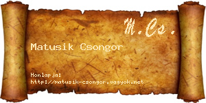 Matusik Csongor névjegykártya