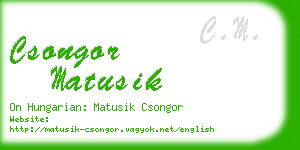 csongor matusik business card